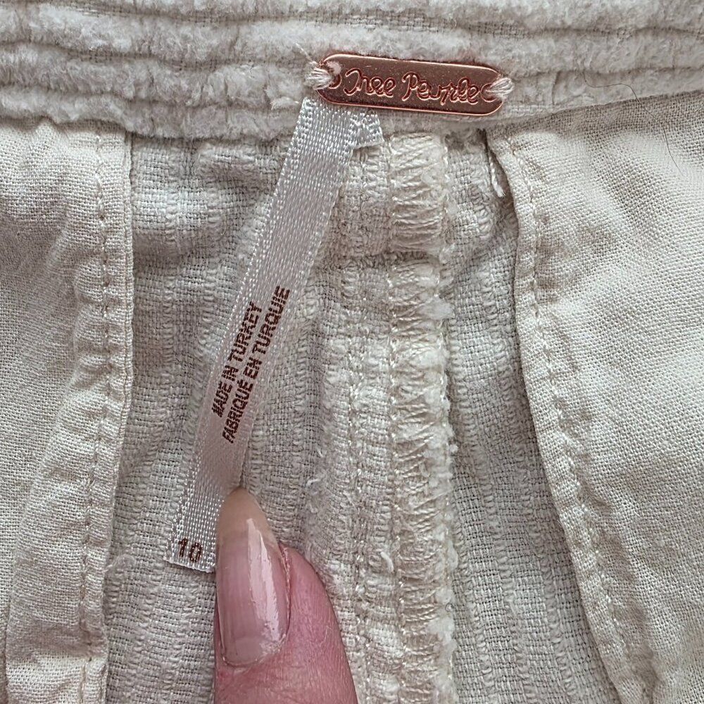 FREE PEOPLE High Rise Tapered Leg Corduroy Pleated Trouser Pants Sz 10 - Picture 4 of 4